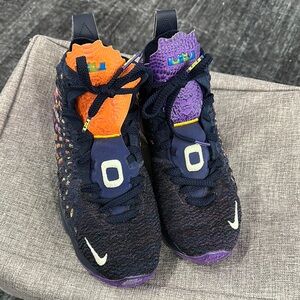 Nike Lebron Monsters Orange and Purple Sneakers with Sporty Design